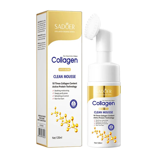Sadoer Collagen Clean Mousse with 10 Times Collagen for Gentle Cleansing and Skin Nourishment