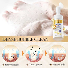 Collagen cleansing foam with dense bubbles for deep pore cleaning and smoother skin