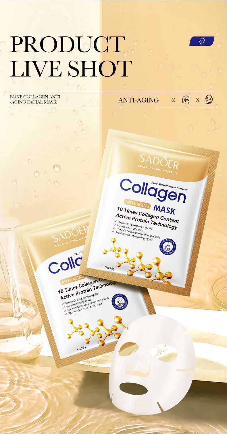 ROSPSKL Collagen Masks for Anti-Aging with Active Protein Technology for Youthful Skin