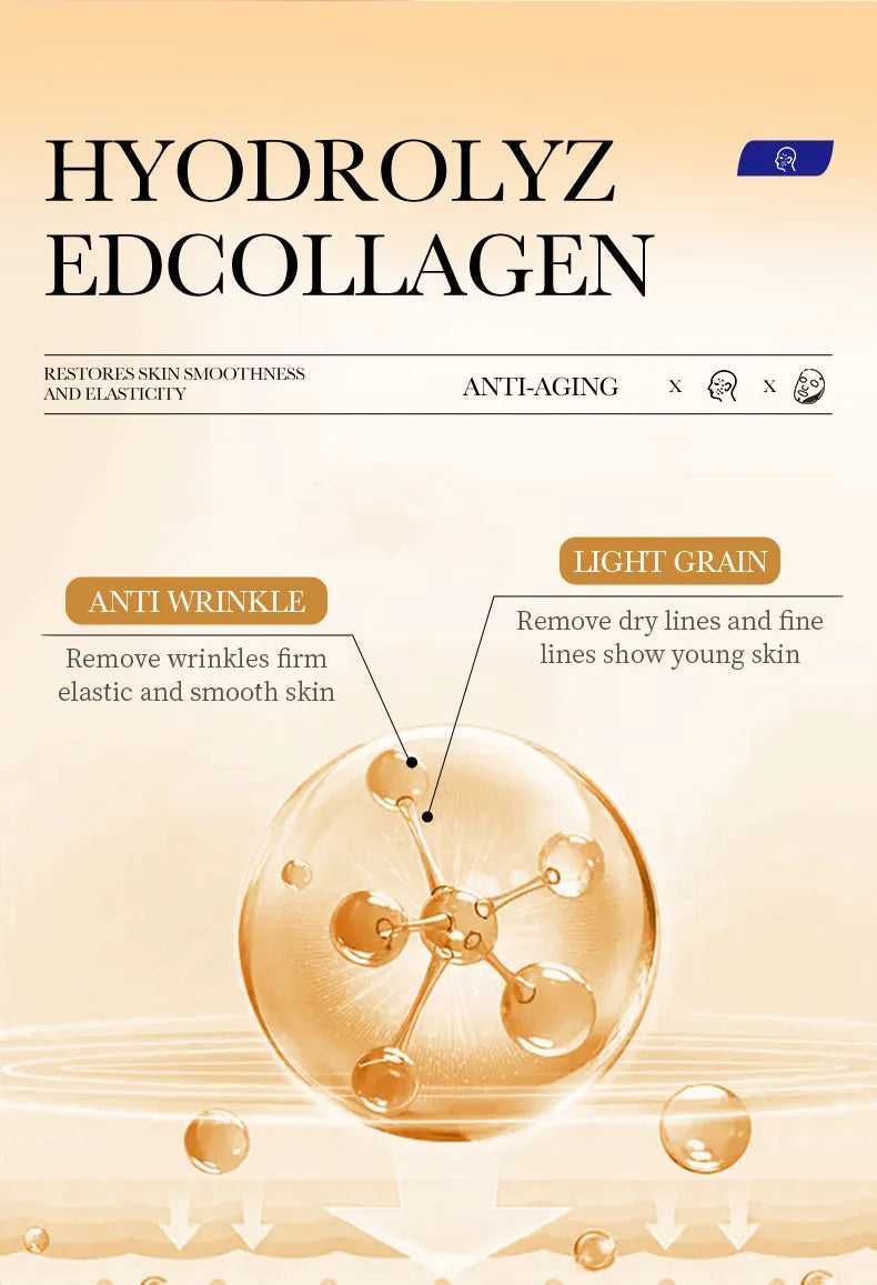 ROSPSKL Anti-Aging Masks with Hydrolized Edcollagen for Smooth and Elastic Skin