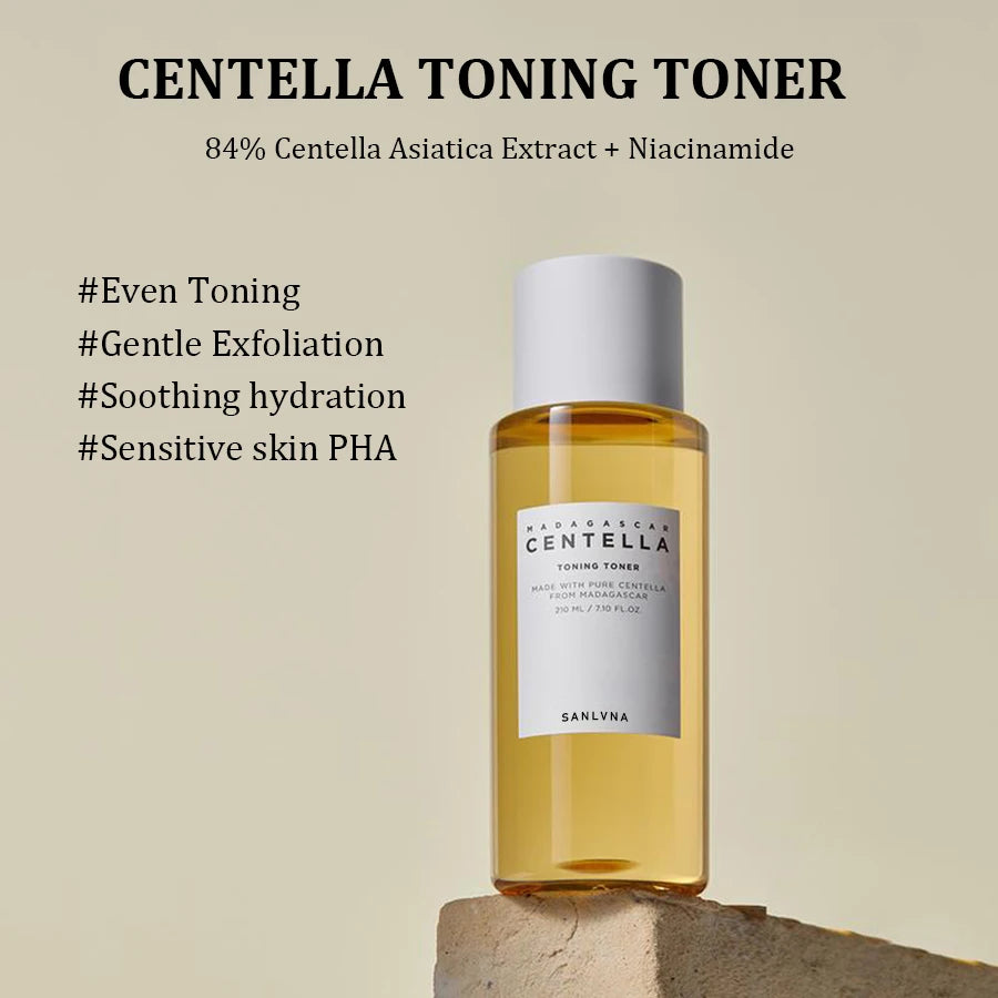 SANENDI Centella Toning Toner with 84% Centella Asiatica Extract for even toning and gentle exfoliation