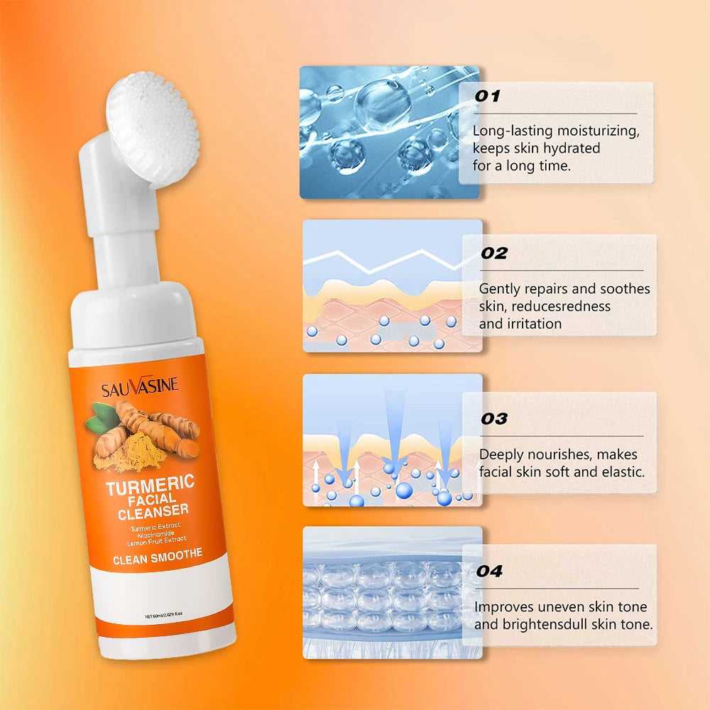 Ms.Dear Turmeric Facial Cleanser with Moisturizing Effects for Nourishing Skin and Reducing Irritation