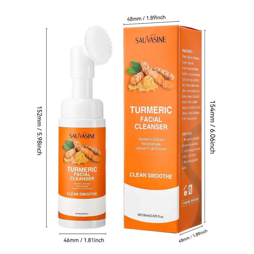 Ms.Dear Turmeric Facial Cleanser with Brush for Smooth and Clean Skin