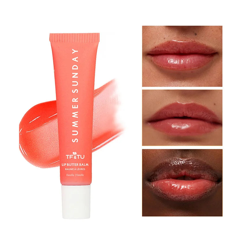LANBENA Summer Sunday Lip Butter Balm for Smooth Lips in Peach Shade with Moisturizing Formula