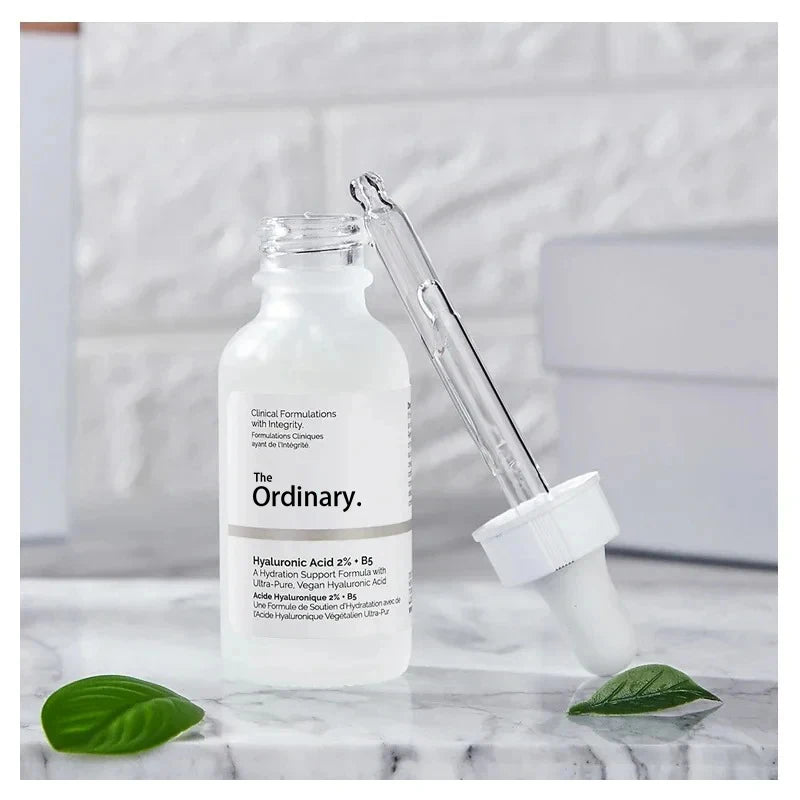The Ordinary Hyaluronic Acid 2% + B5 Serum with dropper featuring hydrating hyaluronic acid serum