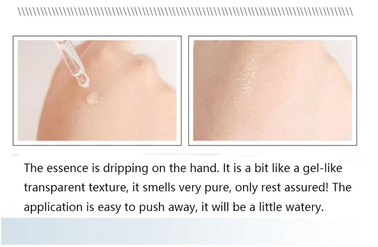 LANBENA hydrating hyaluronic acid serum with gel-like texture, applied on hand for hydration