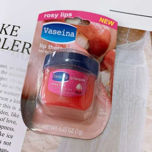 Vaseina Rosy Lips Lip Therapy by SI MI DA DANG in a 0.25 oz jar for soft pink lips