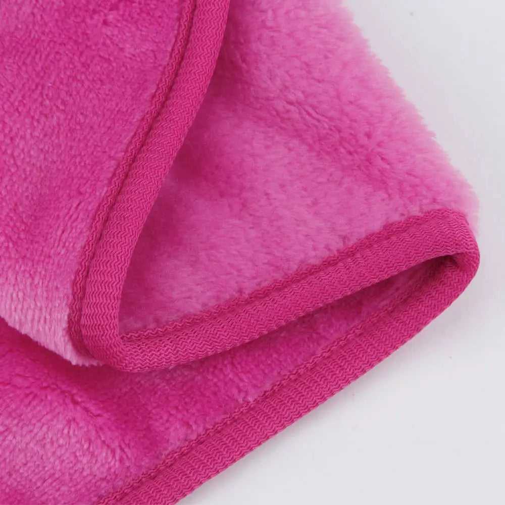 Soft pink cleansing cloth for effective makeup removal and gentle skin care