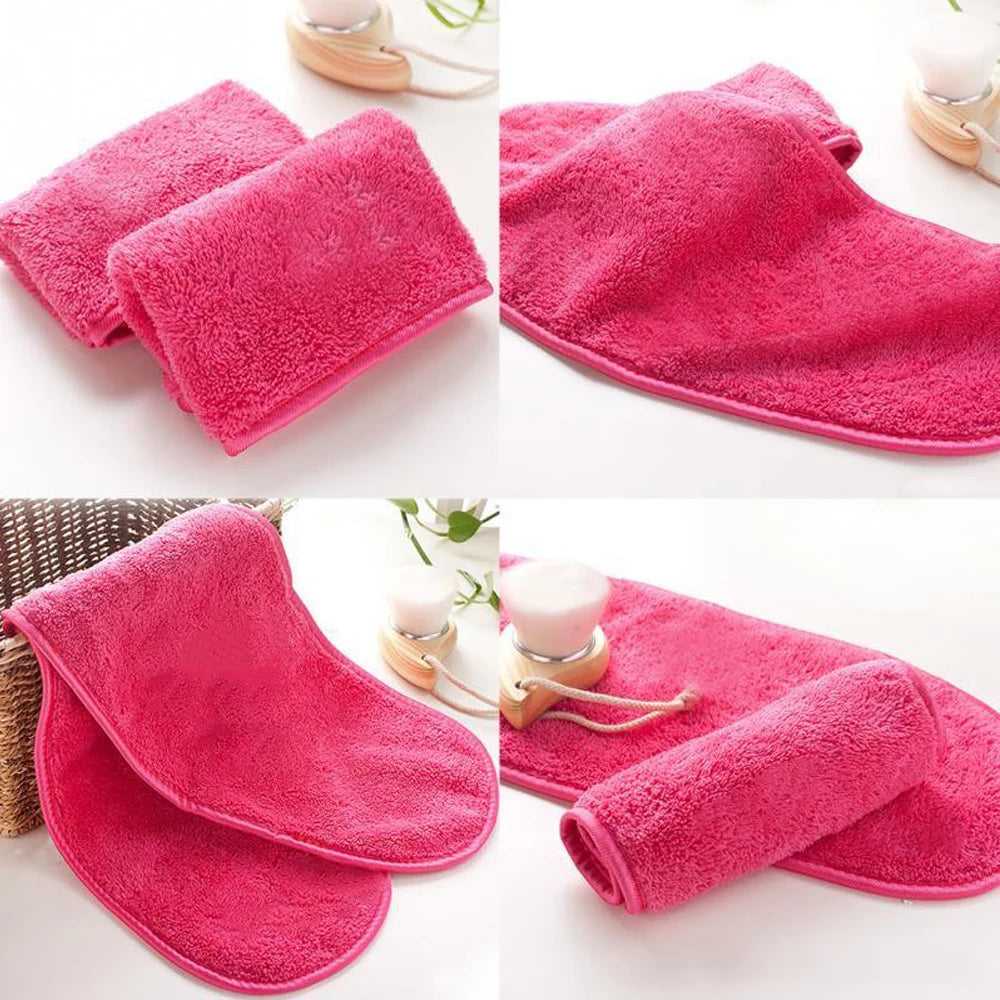 NoEnName_Null Soft Pink Microfiber Cleansing Towels for Gentle Skin Care and Makeup Removal