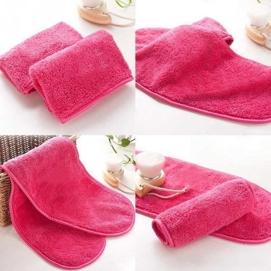 NoEnName_Null Soft Pink Microfiber Cleansing Towels for Gentle Skin Care and Makeup Removal