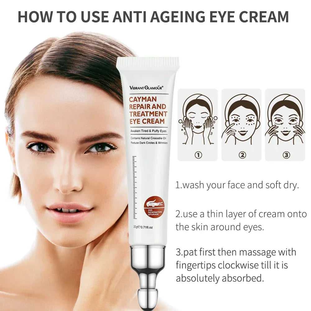 Ms.Dear Cayman Repair and Treatment Eye Cream with usage instructions for anti-aging benefits