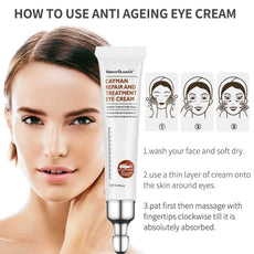 Ms.Dear Cayman Repair and Treatment Eye Cream with usage instructions for anti-aging benefits