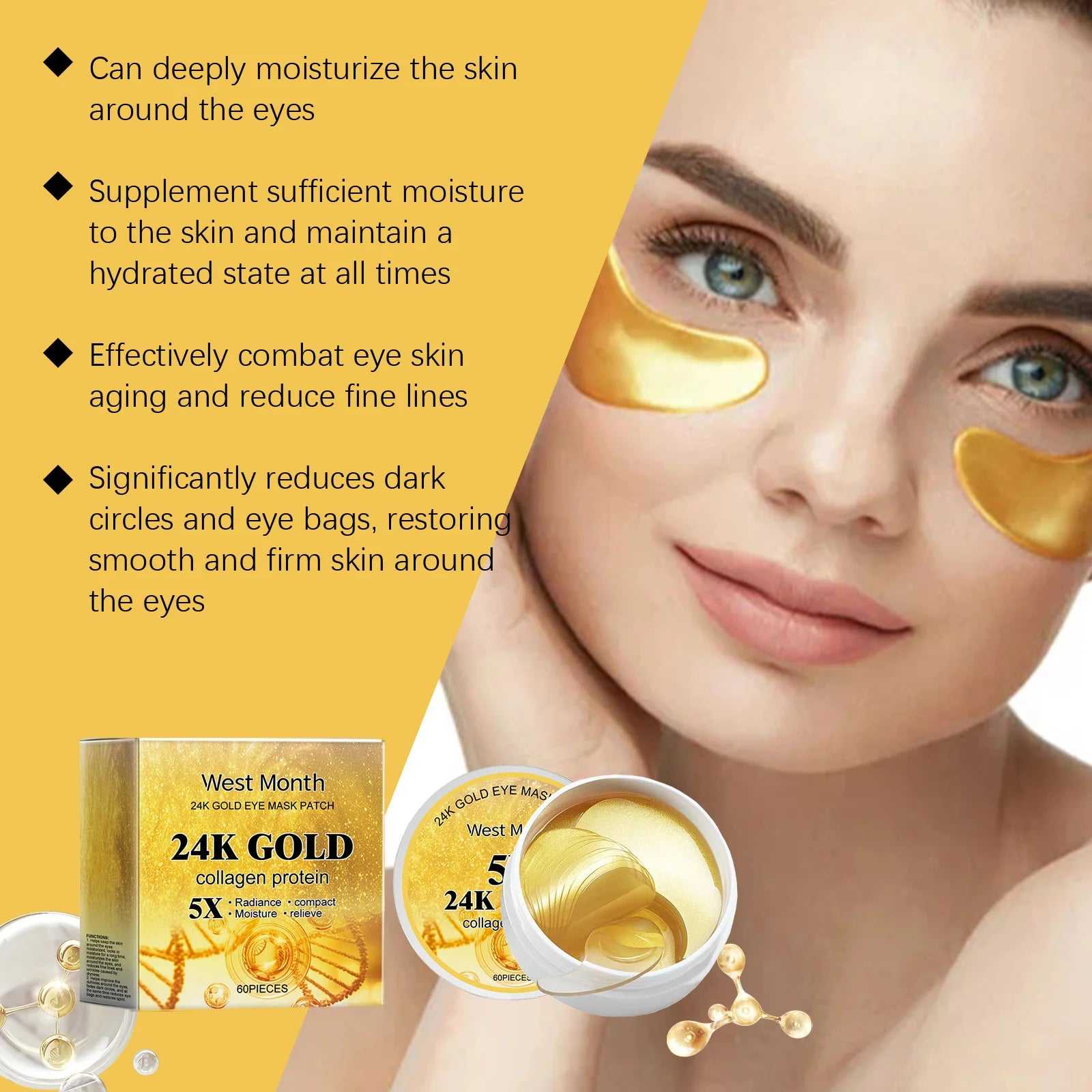 West Month 24K Gold Eye Masks that hydrate and reduce fine lines around the eyes