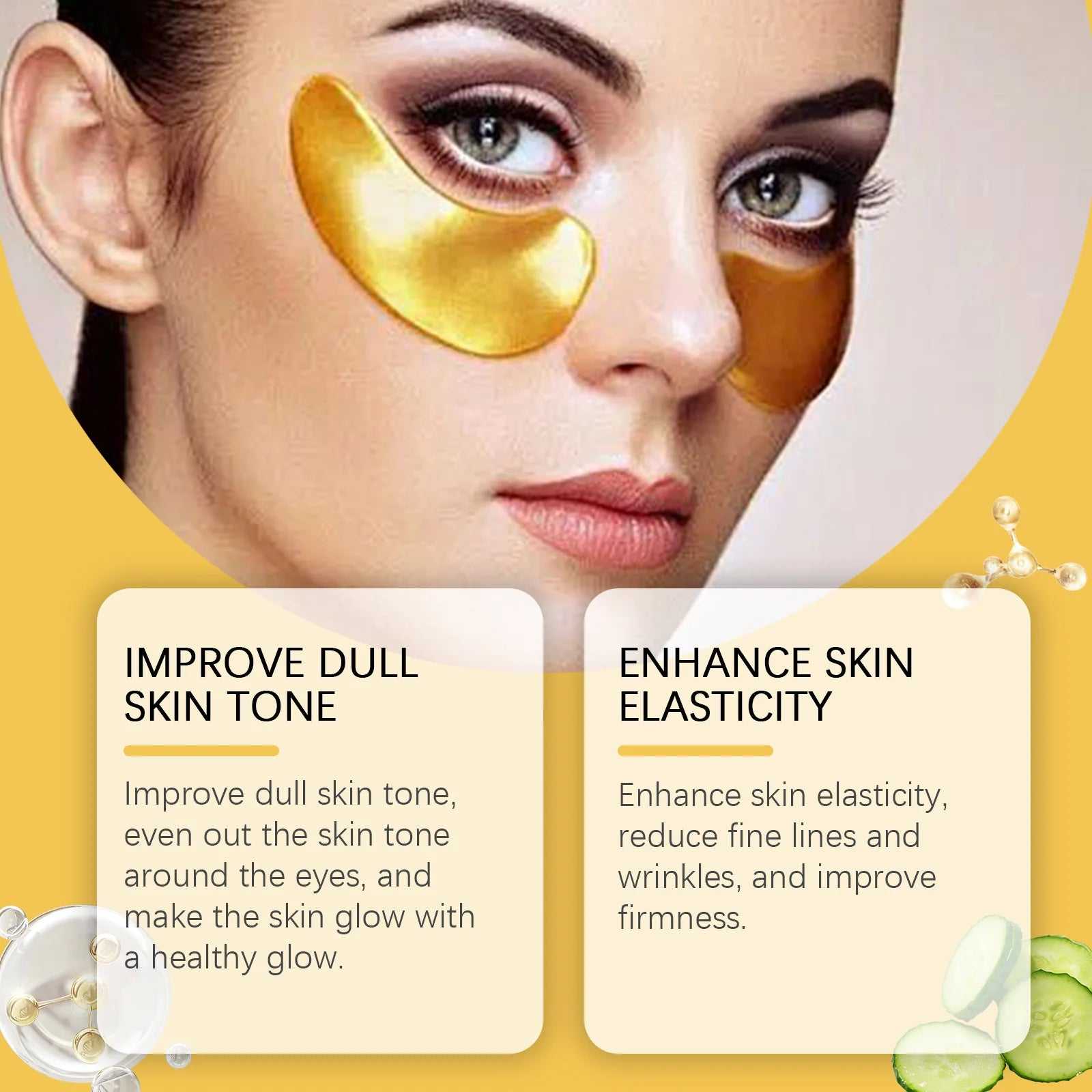 West&Month Gold Eye Masks for Improving Skin Tone and Elasticity with Anti-Aging Benefits