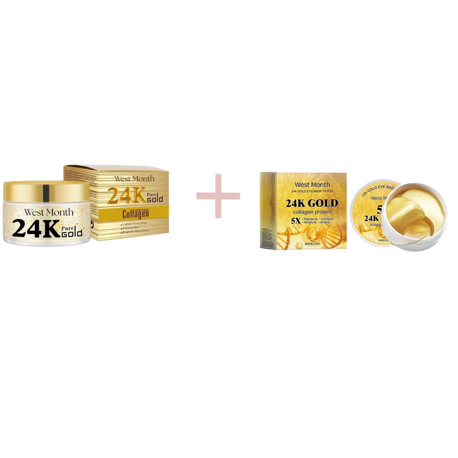 West&Month 24K Gold Collagen Mask Set for Radiant and Youthful Skin