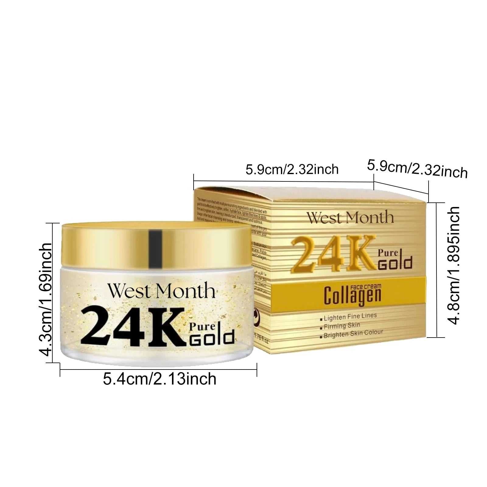 West&Month 24K Pure Gold Collagen Face Mask for Hydrating and Reducing Fine Lines