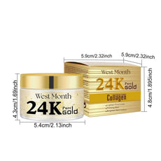 West&Month 24K Pure Gold Collagen Face Mask for Hydrating and Reducing Fine Lines