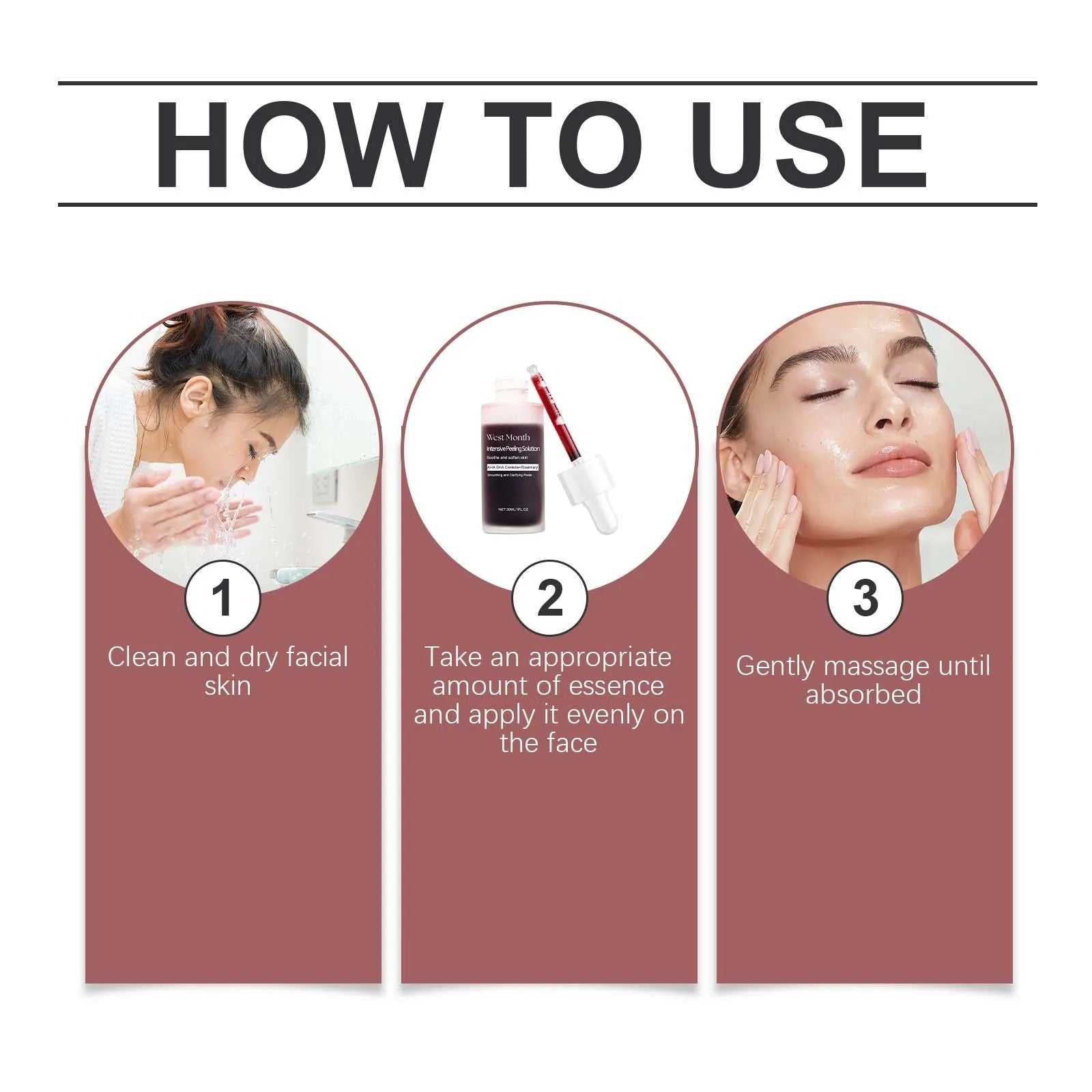 How to use West&Month facial treatment: Clean skin, apply essence, and massage until absorbed