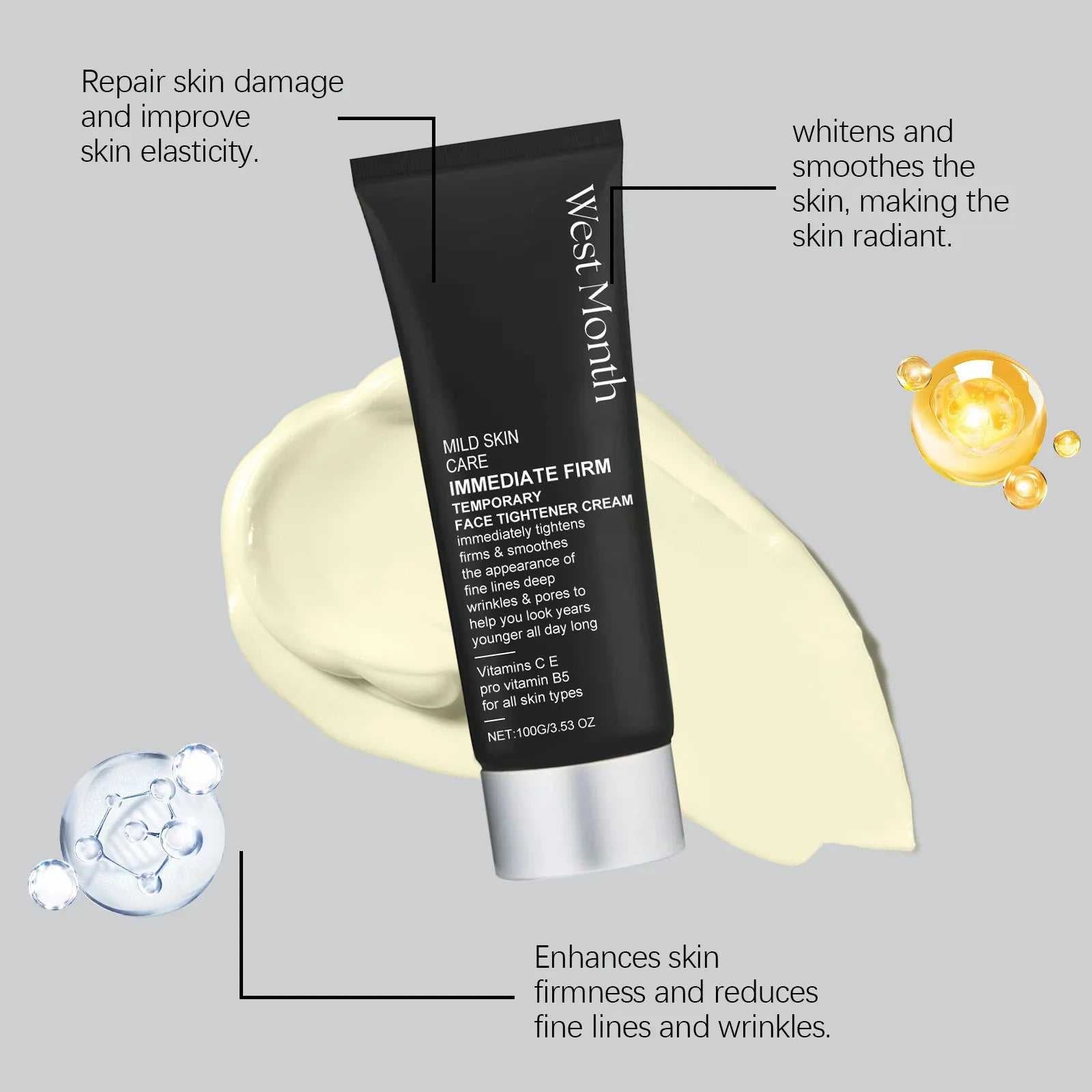 West&Month face tightening cream anti-aging for enhancing skin firmness and reducing fine lines