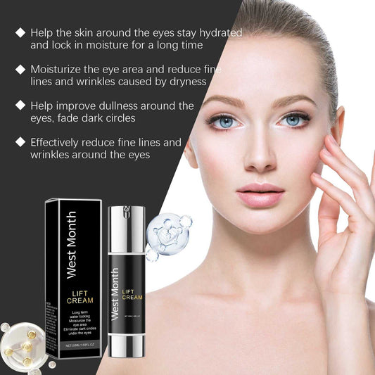 West Month Eye Care Lift Cream to hydrate skin and reduce fine lines and wrinkles around the eyes