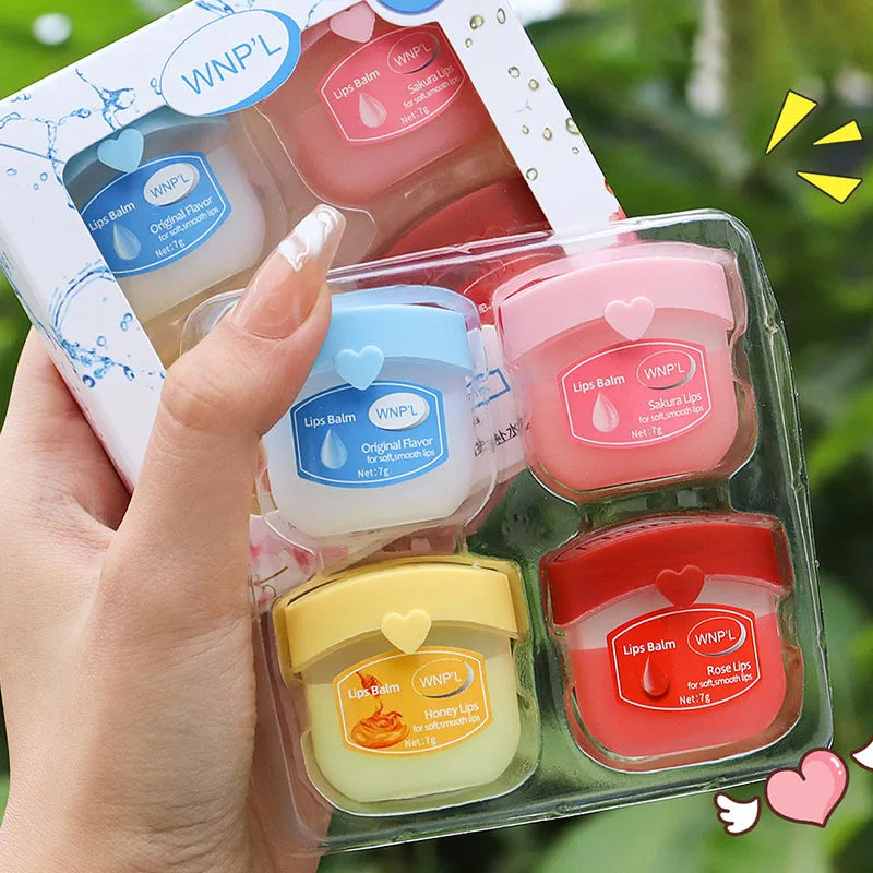 SADOER Variety Pack of Lip Balms in Four Flavors for Moisturized Lips