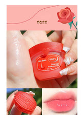SADOER Rose Lip Balm in Red Container with Moisturizing Formula for Soft Lips