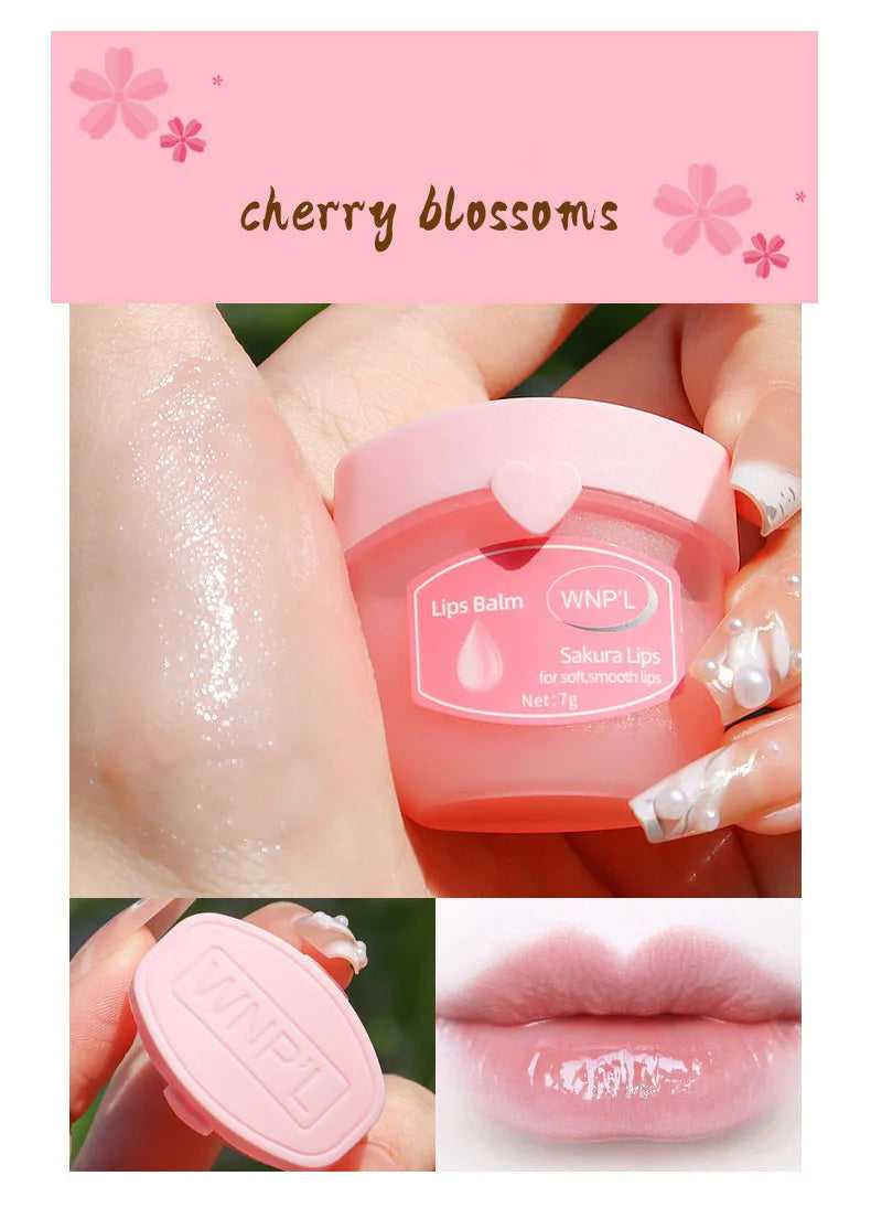 SADOER Cherry Blossom Lip Balm Container with Glossy Finish and Smooth Application for Soft Lips