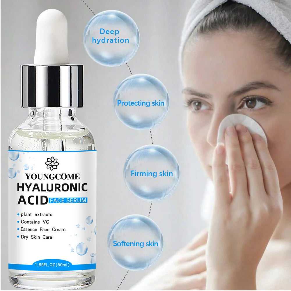 YOUNGCOME Hyaluronic Acid Face Serum for deep hydration and skin protection in a 60ml bottle
