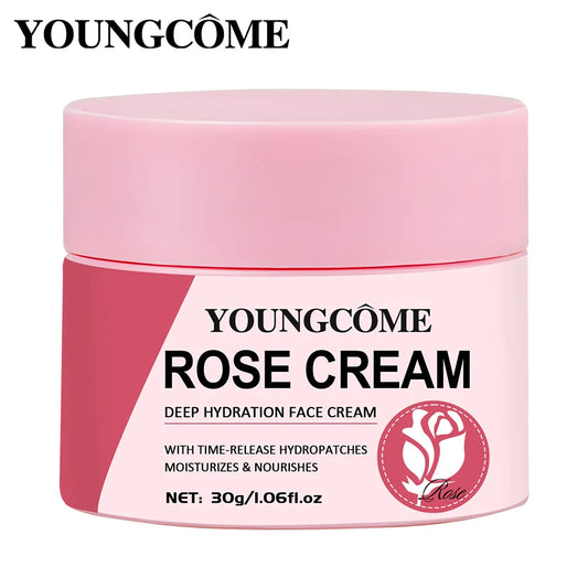 Youngcome Rose Cream Deep Hydration Face Cream in Pink Jar for Moisturizing and Nourishing Skin