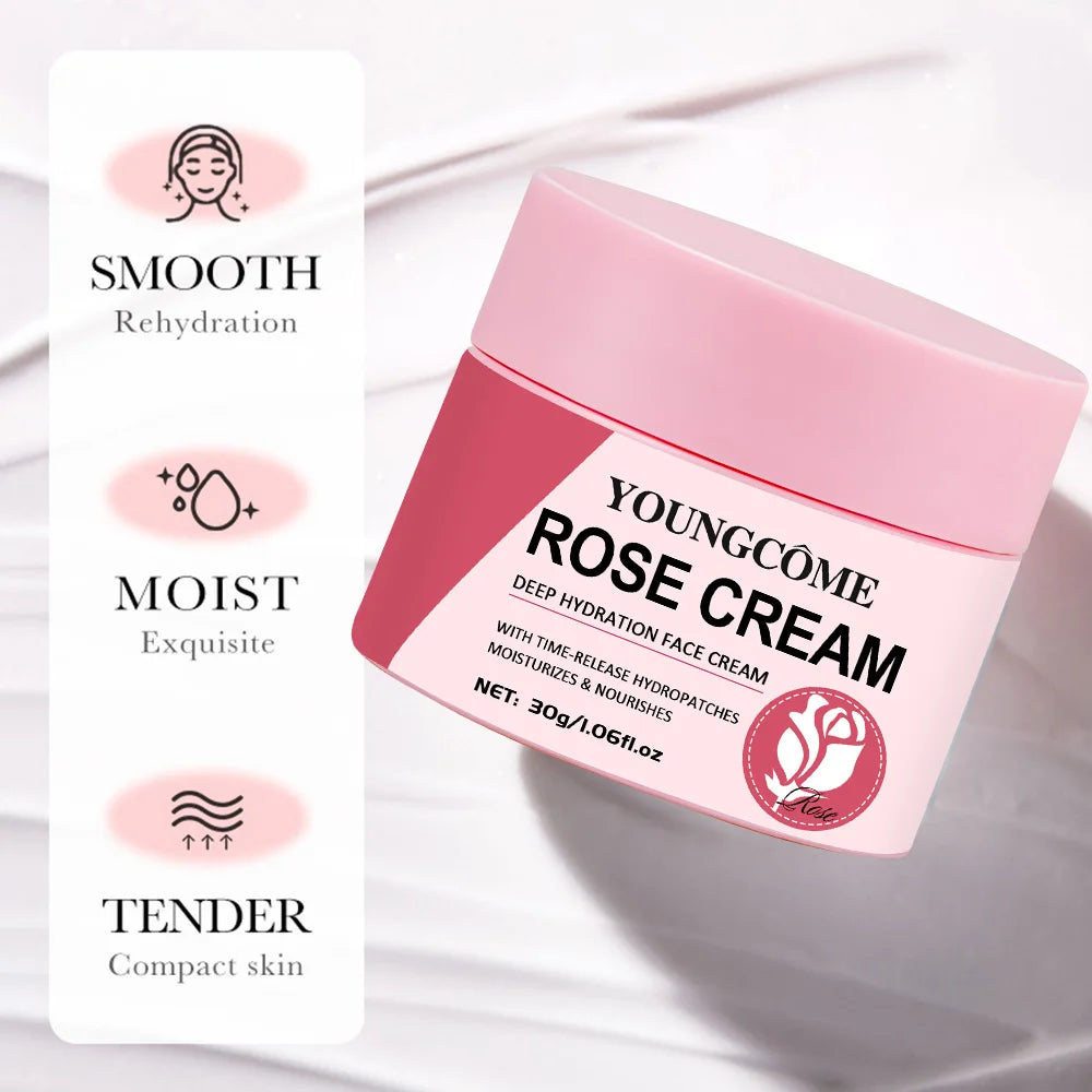 Youngcome Rose Cream Deep Hydration Face Cream for Smooth, Moist, and Tender Skin