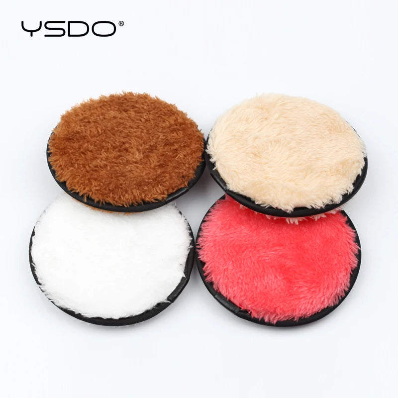 YSDO Cleansers Applicator Pads Set in Four Colors: Brown, Beige, White, and Pink for Gentle Skin Cleaning