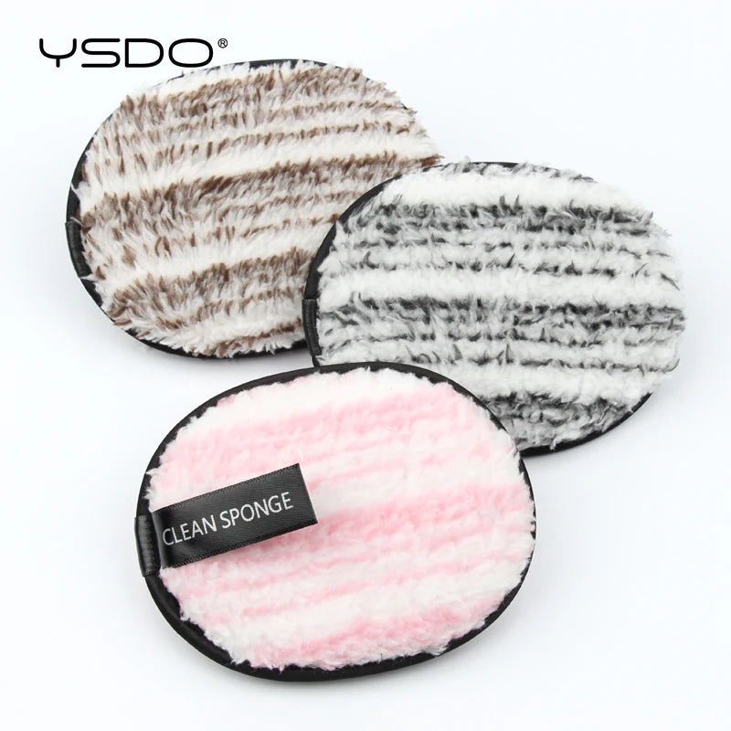 YSDO Clean Sponge Set with Three Soft Cleansers in Pink, White, and Brown for Gentle Cleaning