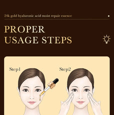 24K Gold Hyaluronic Acid Moist Repair Essence Application Steps for Effective Skincare Treatment